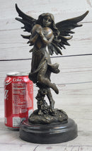Fairy Angel Girl Clutching Heart Bronze Sculpture Love Valentine