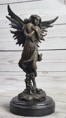 Fairy Angel Girl Clutching Heart Bronze Sculpture Love Valentine