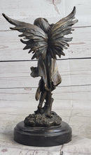 Fairy Angel Girl Clutching Heart Bronze Sculpture Love Valentine