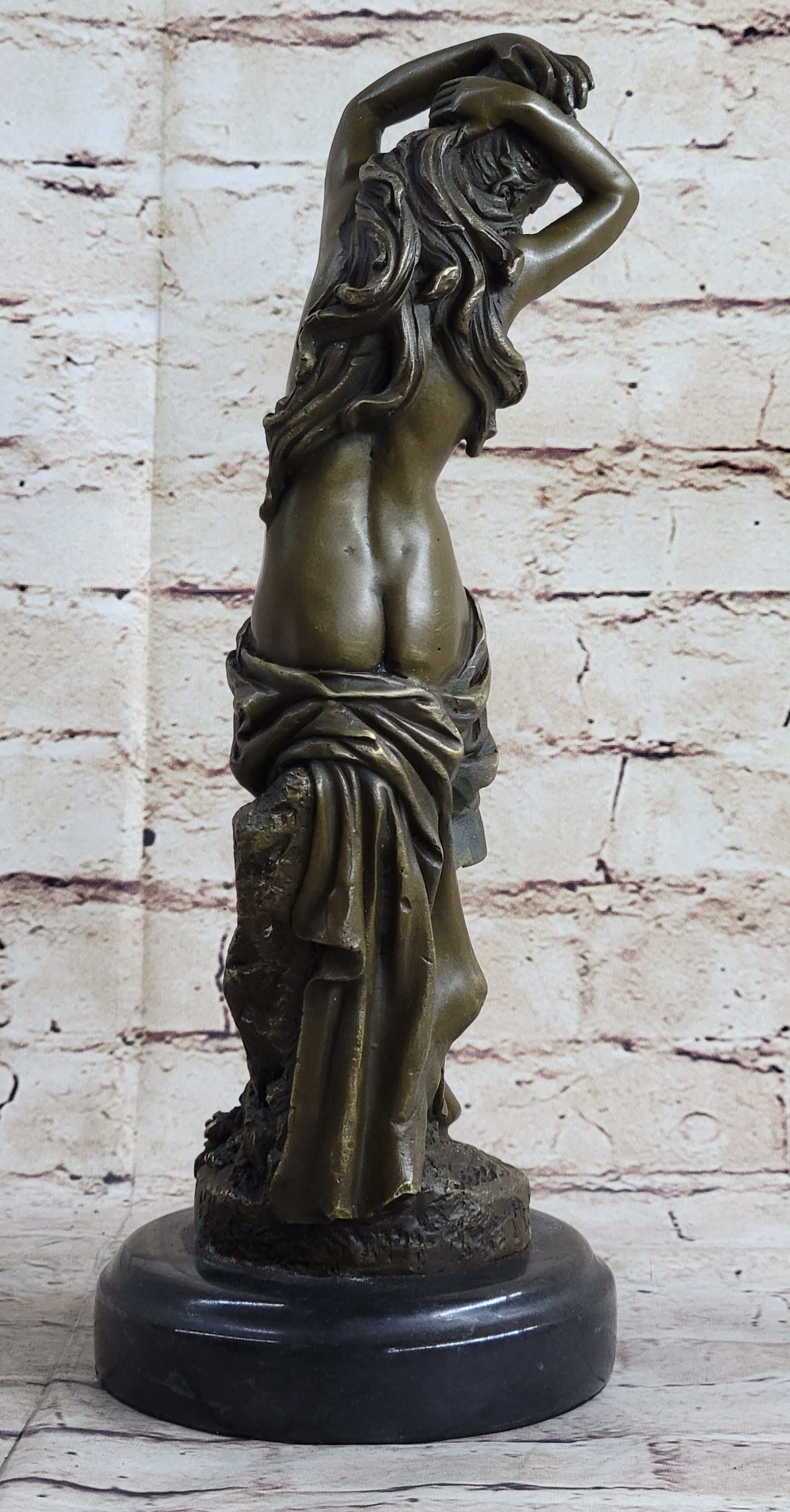 Nude Classical Female Beautiful Girl Bronze Statue Original Sculpture Figure 12" x 4.5"