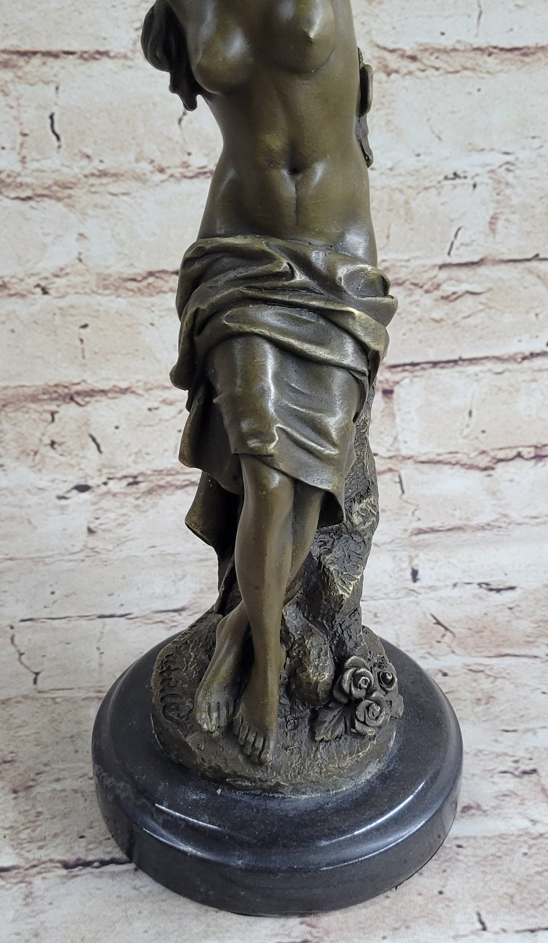 Nude Classical Female Beautiful Girl Bronze Statue Original Sculpture Figure 12" x 4.5"