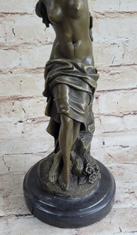 Nude Classical Female Beautiful Girl Bronze Statue Original Sculpture Figure 12" x 4.5"