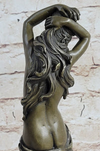 Nude Classical Female Beautiful Girl Bronze Statue Original Sculpture Figure 12" x 4.5"