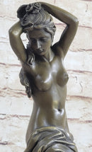 Nude Classical Female Beautiful Girl Bronze Statue Original Sculpture Figure 12" x 4.5"