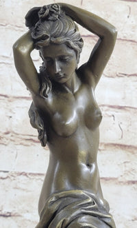 Nude Classical Female Beautiful Girl Bronze Statue Original Sculpture Figure 12" x 4.5"