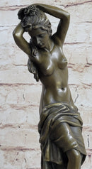 Nude Classical Female Beautiful Girl Bronze Statue Original Sculpture Figure 12" x 4.5"