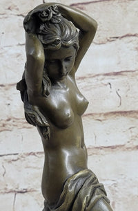 Nude Classical Female Beautiful Girl Bronze Statue Original Sculpture Figure 12" x 4.5"