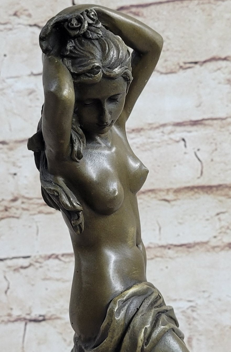 Nude Classical Female Beautiful Girl Bronze Statue Original Sculpture Figure 12" x 4.5"