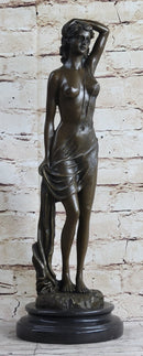 Nude Female Figure Sexy Erotic Bronze Sculpture Signed 18" x 6"