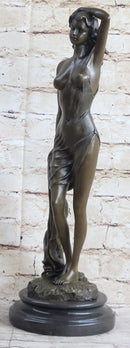 Nude Female Figure Sexy Erotic Bronze Sculpture Signed 18" x 6"