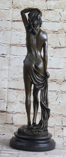Nude Female Figure Sexy Erotic Bronze Sculpture Signed 18" x 6"
