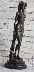 Nude Female Figure Sexy Erotic Bronze Sculpture Signed 18" x 6"
