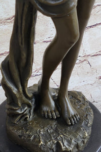 Nude Female Figure Sexy Erotic Bronze Sculpture Signed 18" x 6"
