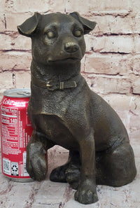 Bronze Jack Russell Terrier Puppy Dog Sculpture Signed