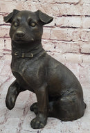 Bronze Jack Russell Terrier Puppy Dog Sculpture Signed