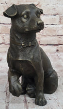 Bronze Jack Russell Terrier Puppy Dog Sculpture Signed