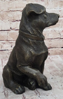 Bronze Jack Russell Terrier Puppy Dog Sculpture Signed