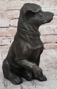 Bronze Jack Russell Terrier Puppy Dog Sculpture Signed