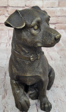 Bronze Jack Russell Terrier Puppy Dog Sculpture Signed