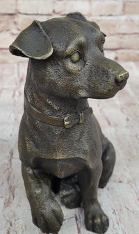 Bronze Jack Russell Terrier Puppy Dog Sculpture Signed