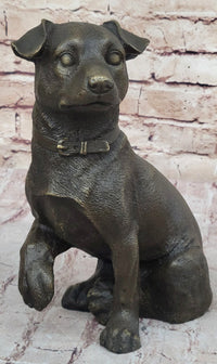 Bronze Jack Russell Terrier Puppy Dog Sculpture Signed