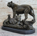Hot Cast Bronze Tiger Family Sculpture Wildlife Art