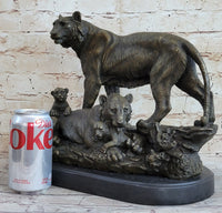 Hot Cast Bronze Tiger Family Sculpture Wildlife Art