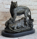 Hot Cast Bronze Tiger Family Sculpture Wildlife Art
