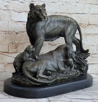 Hot Cast Bronze Tiger Family Sculpture Wildlife Art