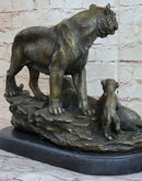 Hot Cast Bronze Tiger Family Sculpture Wildlife Art
