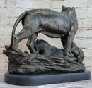 Hot Cast Bronze Tiger Family Sculpture Wildlife Art
