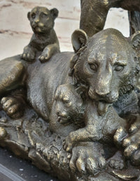 Hot Cast Bronze Tiger Family Sculpture Wildlife Art