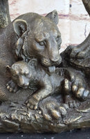 Hot Cast Bronze Tiger Family Sculpture Wildlife Art