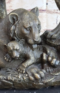 Hot Cast Bronze Tiger Family Sculpture Wildlife Art