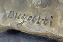 Fierce Wolf Howling Bronze Sculpture on Marble Base