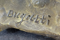 Fierce Wolf Howling Bronze Sculpture on Marble Base