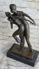 Signed Persian Dancers Bronze Sculpture Hot Cast Art Deco