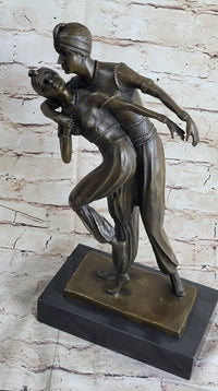 Signed Persian Dancers Bronze Sculpture Hot Cast Art Deco
