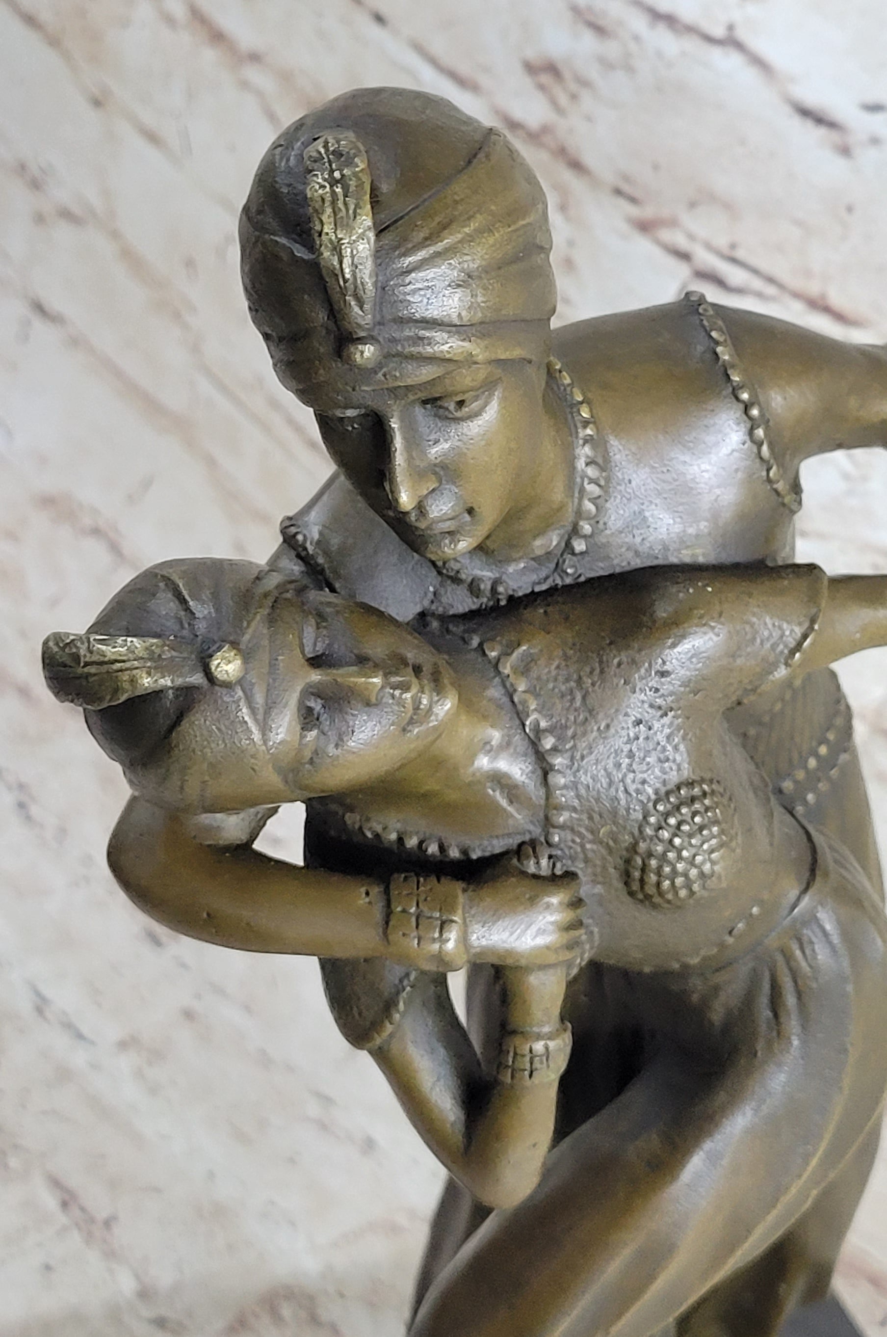 Signed Persian Dancers Bronze Sculpture Hot Cast Art Deco