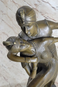 Signed Persian Dancers Bronze Sculpture Hot Cast Art Deco