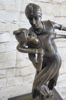 Signed Persian Dancers Bronze Sculpture Hot Cast Art Deco