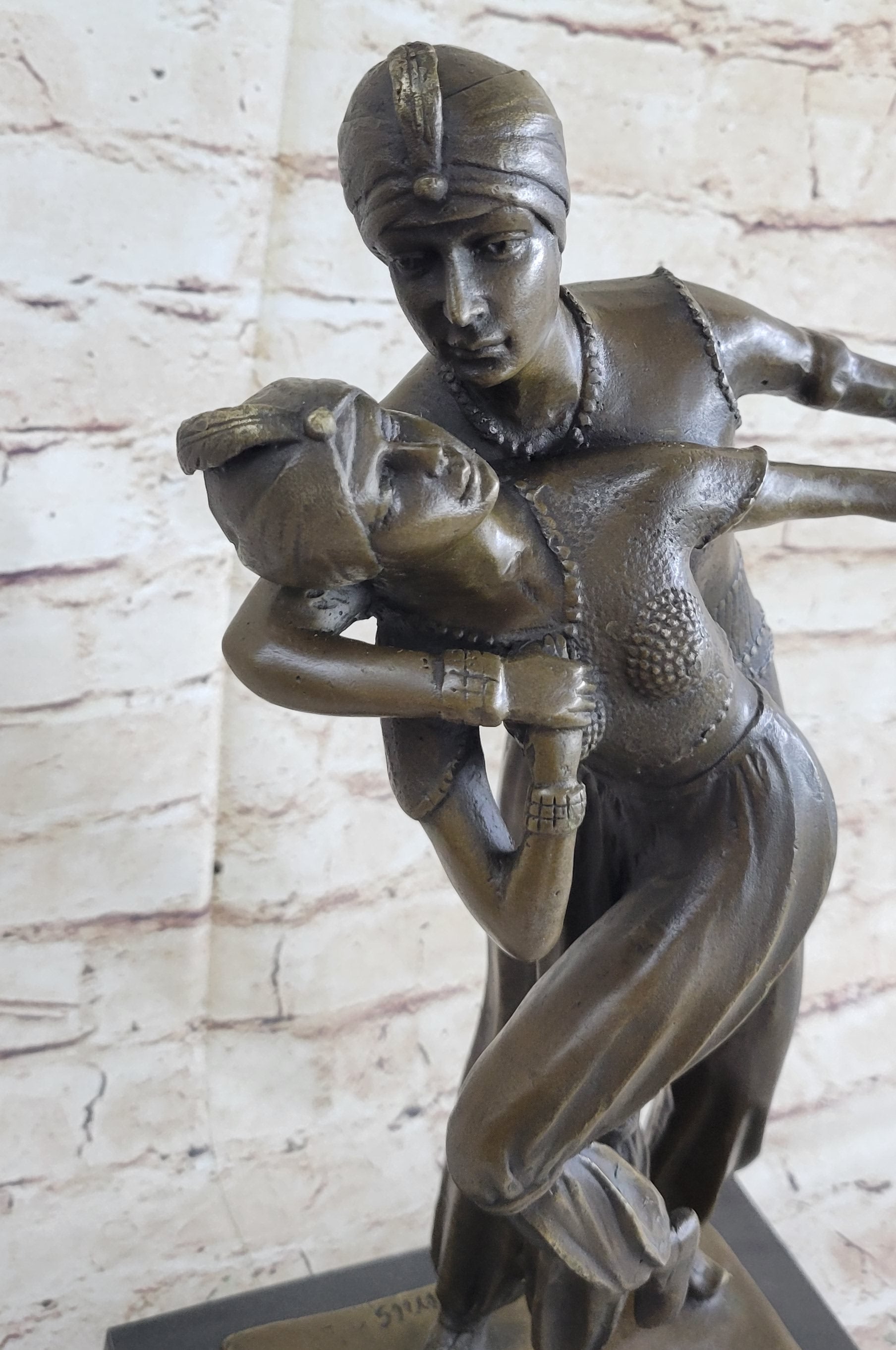 Signed Persian Dancers Bronze Sculpture Hot Cast Art Deco