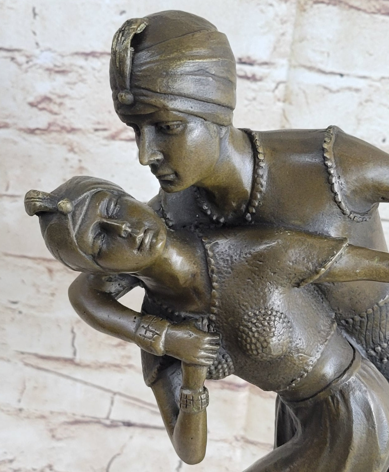 Signed Persian Dancers Bronze Sculpture Hot Cast Art Deco