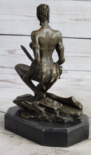 Xena Warrior Amazon Fantasy Girl Bronze Sculpture on Marble Base