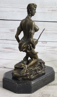 Xena Warrior Amazon Fantasy Girl Bronze Sculpture on Marble Base