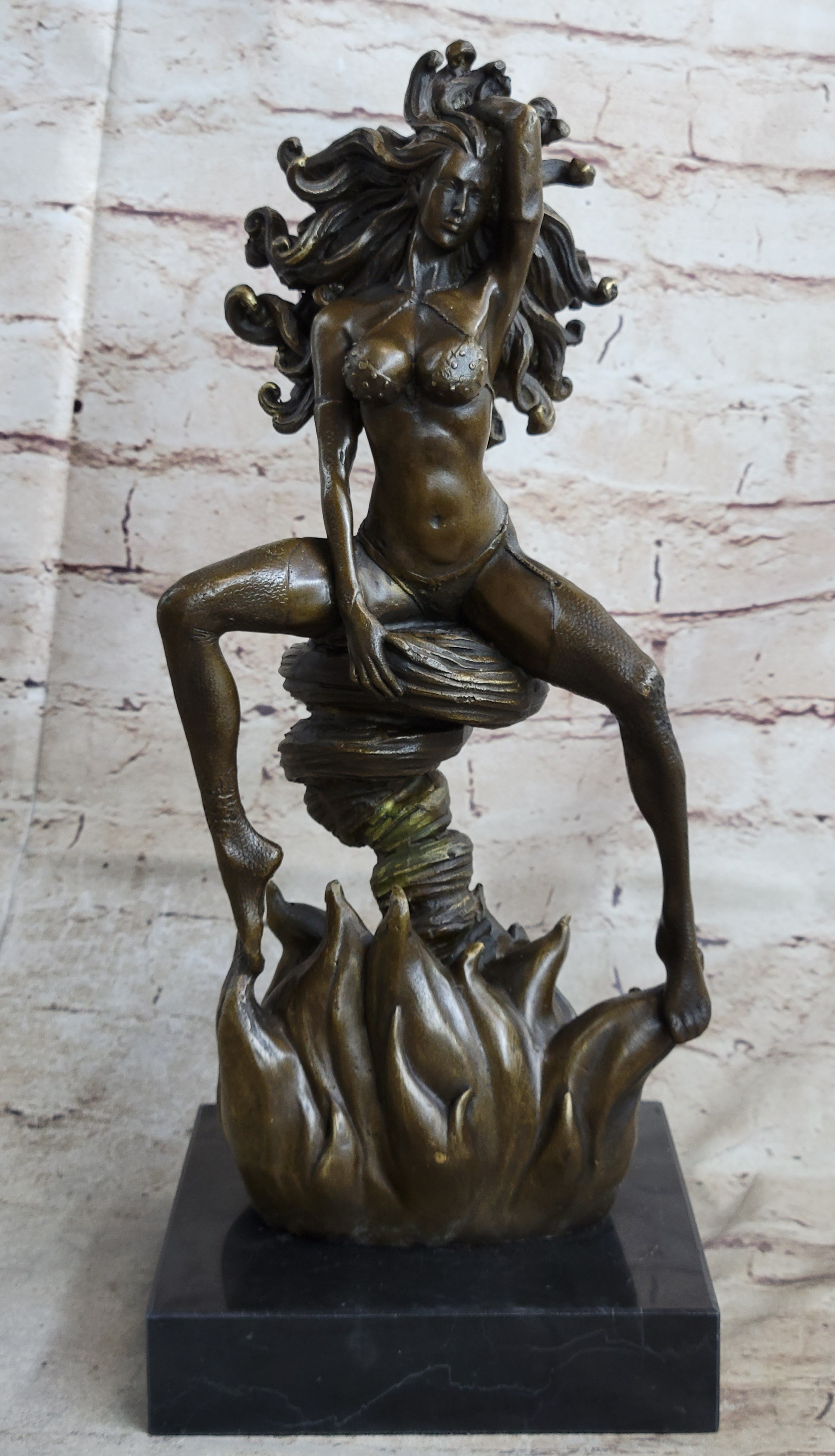 Sexy Medusa Bronze Sculpture Marble By Aldo Vitaleh Figure