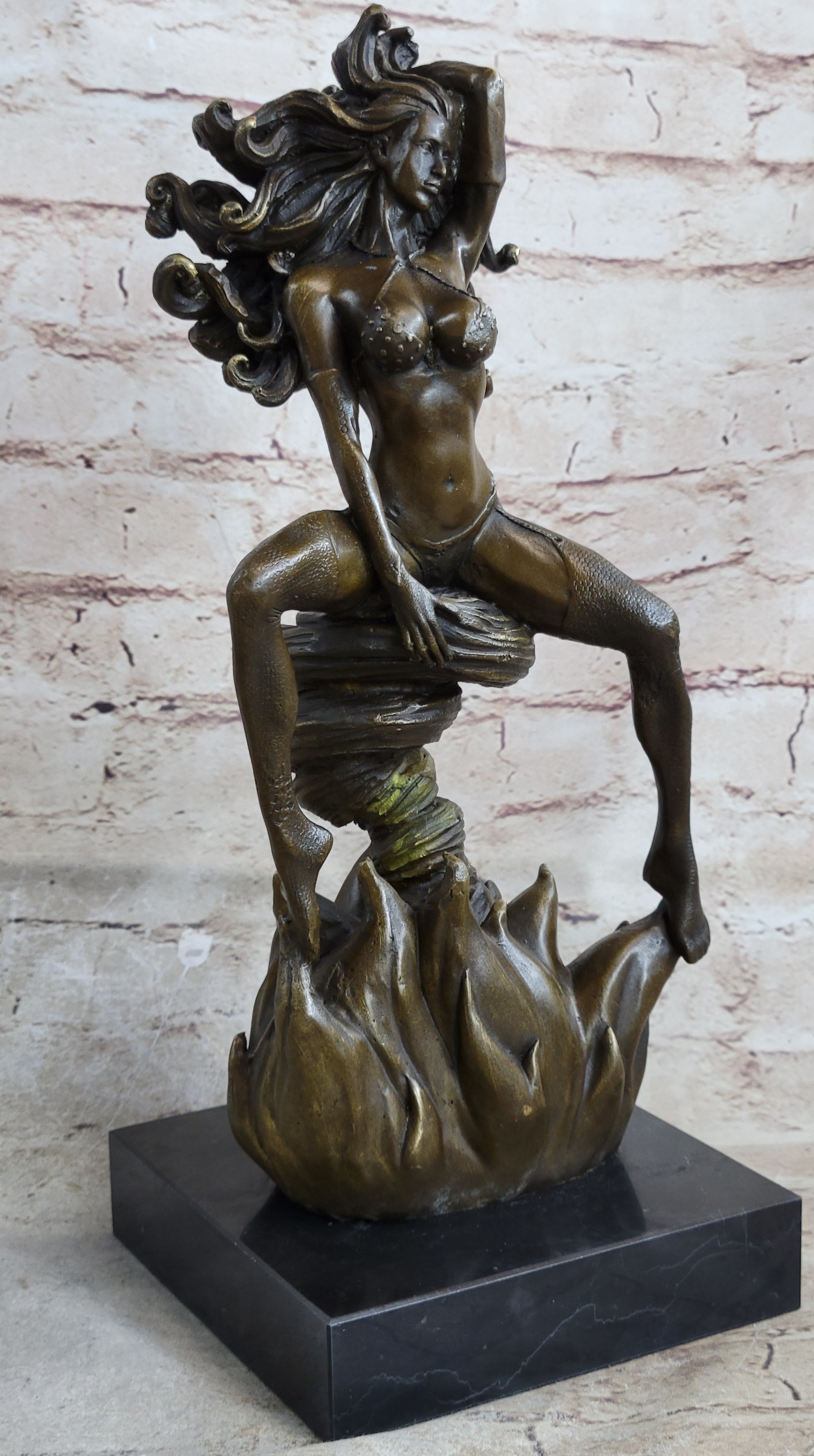 Sexy Medusa Bronze Sculpture Marble By Aldo Vitaleh Figure