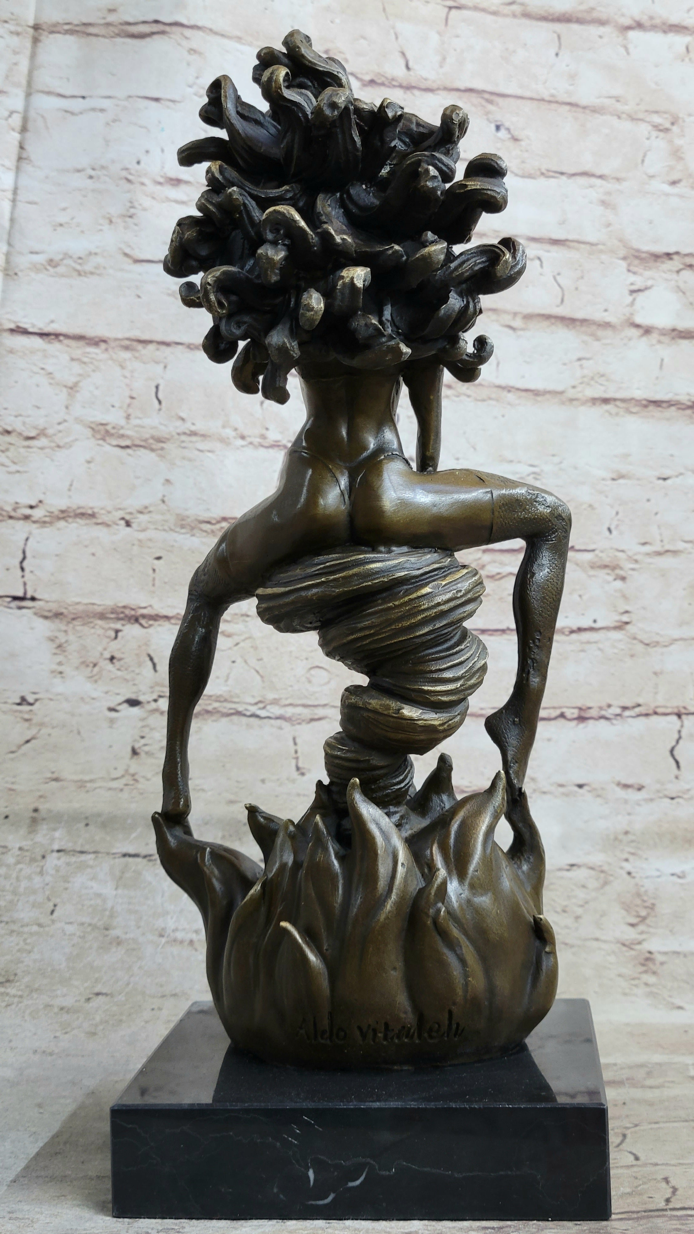 Sexy Medusa Bronze Sculpture Marble By Aldo Vitaleh Figure