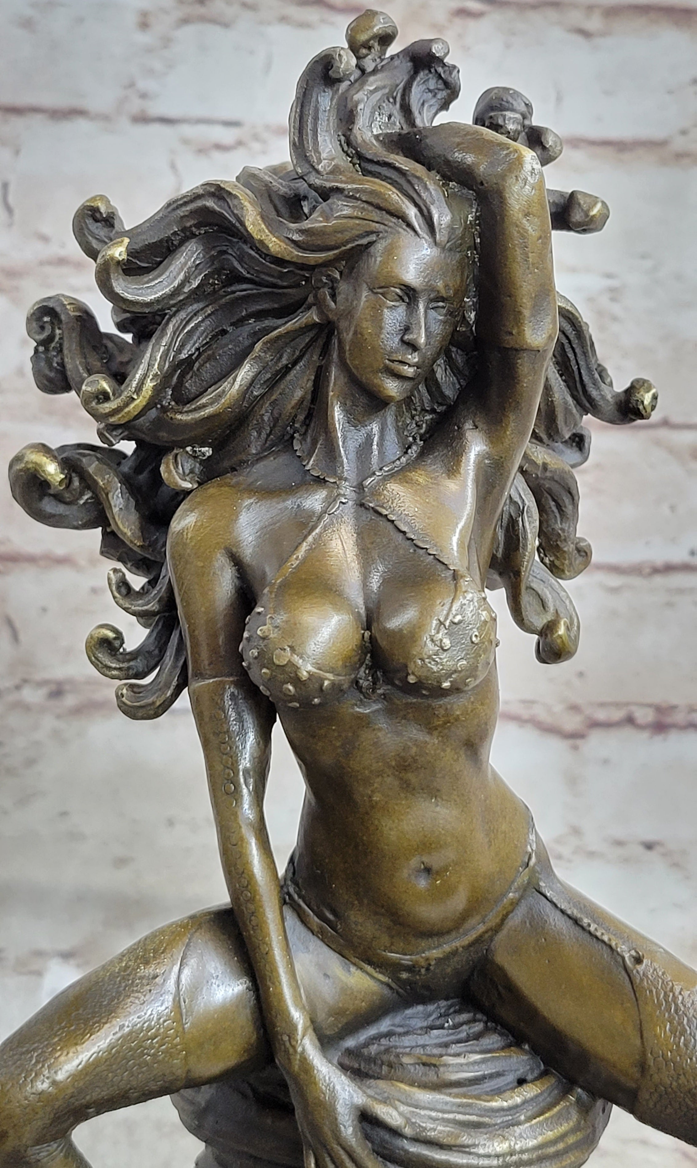 Sexy Medusa Bronze Sculpture Marble By Aldo Vitaleh Figure