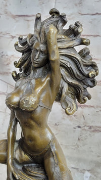 Sexy Medusa Bronze Sculpture Marble By Aldo Vitaleh Figure